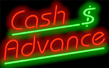Cash Advance Neon Sign w/$