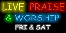 Live Praise & Worship Neon Sign with Custom 3'rd Line