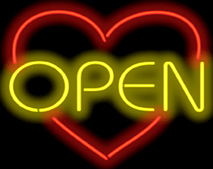 Heart with Open Neon Sign (Extra Large)