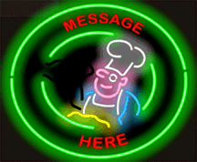 Animated Pizza Man Neon Sign - With Your Custom Message