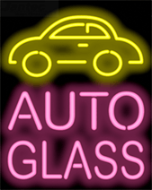 Auto Glass w/graphic Neon Sign