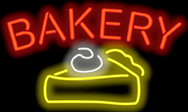 Bakery w/Cake Graphic Neon Sign