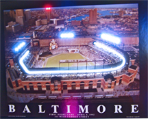 Baltimore Baseball Stadium Neon-LED Poster