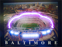 Baltimore Football Stadium Neon-LED Poster
