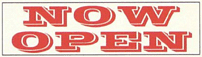 Now Open Banner