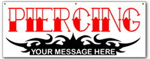 Piercing Banner with Custom Message