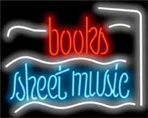 Books Sheet Music Neon Sign
