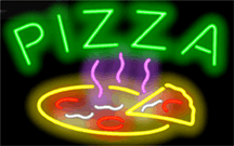Pizza w/Pizza Neon Sign