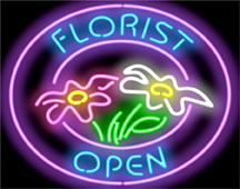 Circular Florist Open Neon Sign