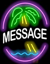 Custom Message Circular Palm Tree Neon Sign