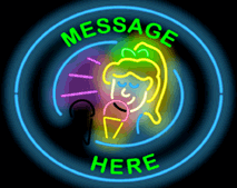 Animated Ice Cream Neon Sign with Your Custom Message