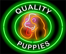 Circular Message Neon Sign w/Puppy