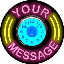 Neon Clock with Your Custom Message