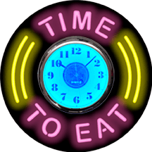 Time To Eat Neon Clock