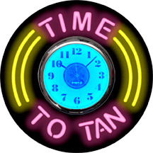 Time To Tan  Neon Clock