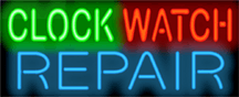 Clock Watch Repair Neon Sign
