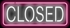 Closed Neon Sign