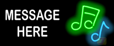 Custom Message Music Notes Neon Sign