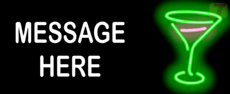 Custom Message Cocktail Glass Neon Sign
