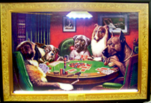 Dogs Playing Poker Neon-LED Poster