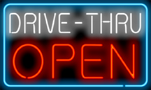 Drive - Thru Open X-tra Large Neon Sign