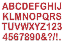 Window Lettering Kit Red with White Outline
