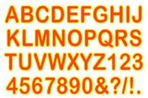 Window Lettering Kit - Neon Red with Neon Yellow Outline