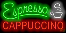 Espresso & Cappuccino Neon Sign w/cup