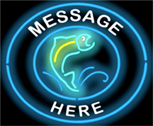 Circular Fish Neon Sign w/ custom message Neon Sign