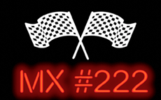 Motocross Number with Flags Neon Sign