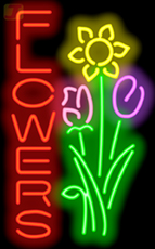 Flowers with Flowers Neon Sign