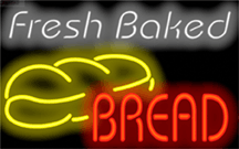 Fresh Baked Bread w/bread Neon Sign