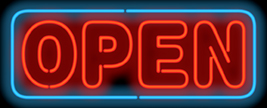 Open w/Border Super Sized Neon Sign