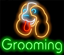 Grooming Neon Sign w/ Puppy