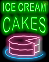 Ice Cream Cakes Neon Sign