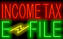 Income Tax E-File Neon Sign
