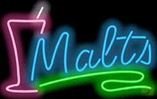 Malts w/glass Neon Sign