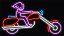Biker with Motorcycle Neon Sign