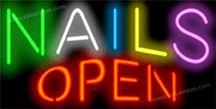 Nails Open Neon Sign