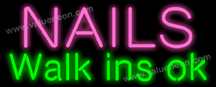 Nails Walk Ins Ok Neon Sign