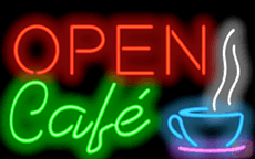 Open Cafe Neon Sign