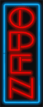 Open Neon Sign Vertical