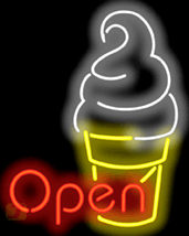 Ice Cream OPEN Neon Sign (Soft Serve)