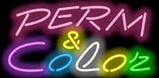 Perm & Color Neon Sign