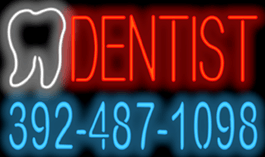 Dentist w/Phone Number Neon Sign