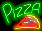 Pizza w/pizza slice Neon Sign