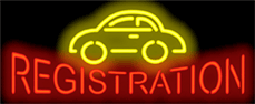Auto Registration Neon Sign