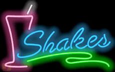 Shakes w/glass Neon Sign