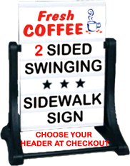 White Sidewalk Sign