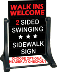 Black Sidewalk Sign